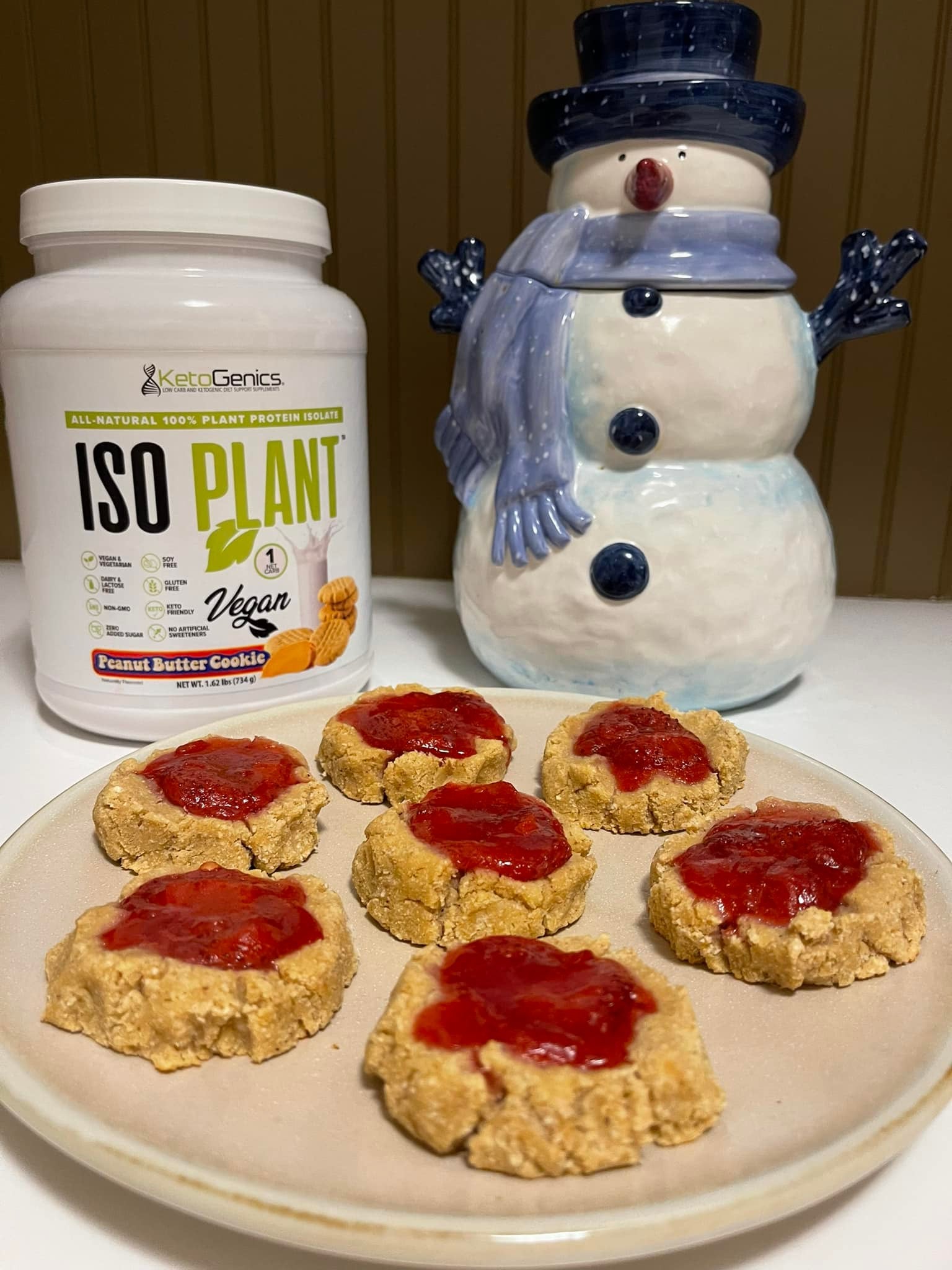 Low Carb Peanut Butter Thumbprint Cookies