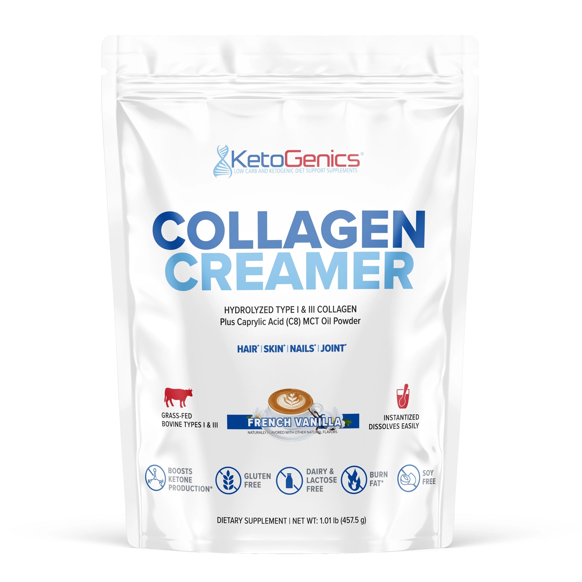 Grass Fed Collagen Creamer - With C8 MCT and Hydrolyzed Collagen Pepti