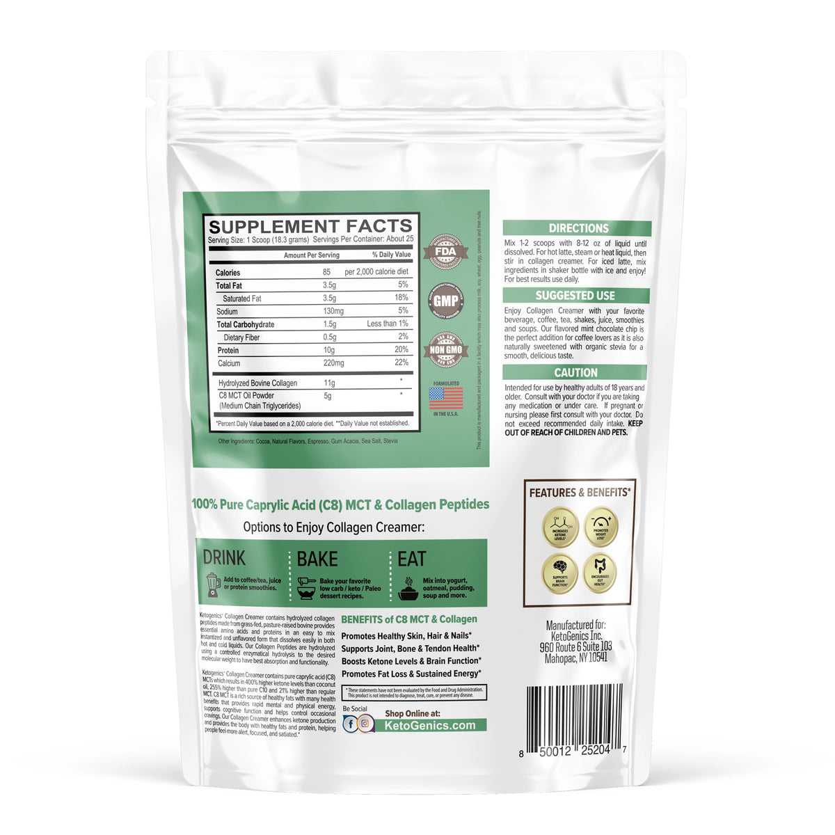 Mint Chocolate Chip Keto Coffee Creamer