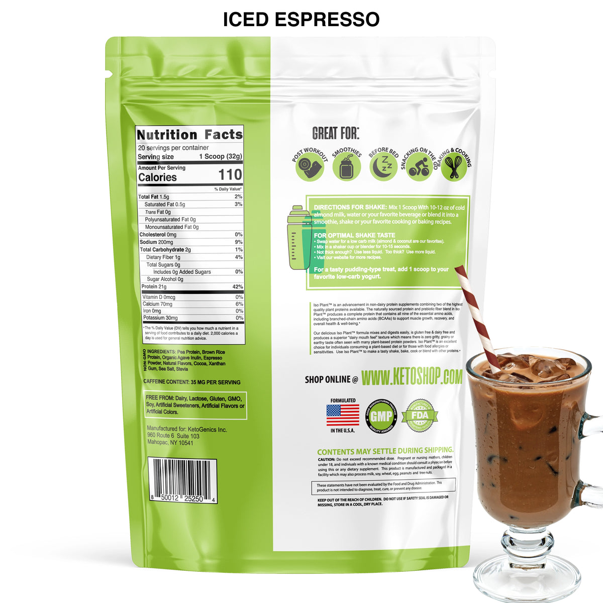 Coffee Flavor Vegan Plant Protein Powder